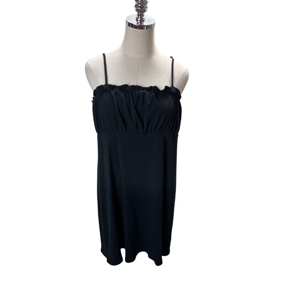 American Eagle Dress Women's Size Large Black Sleeveless Cotton Blend Mini